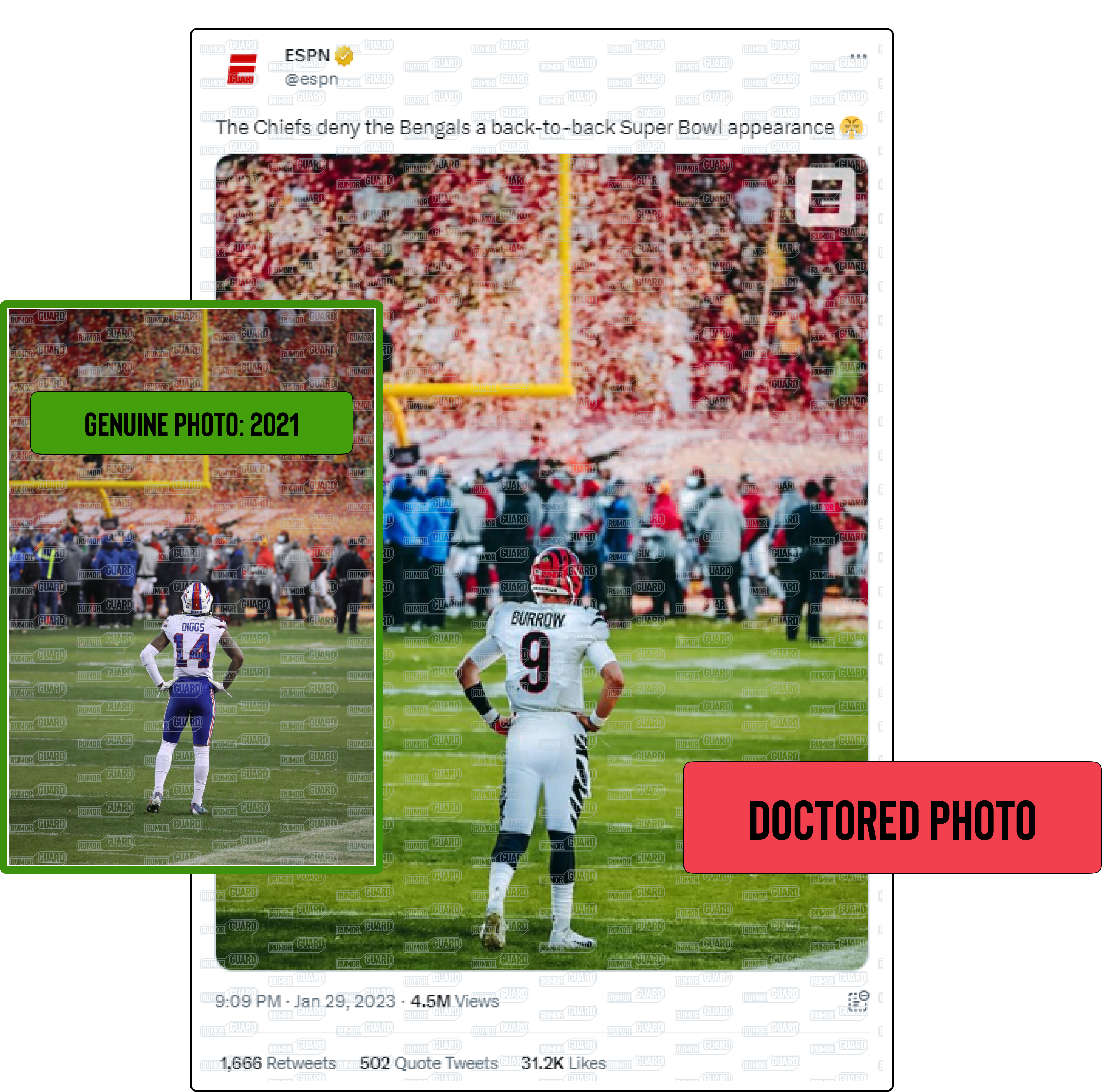ESPN posted manipulated image of Joe Burrow after AFC Championship loss